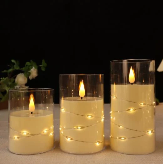 Fairy-Light Cup-Wax LED Pillar Candle, model TRL-030C