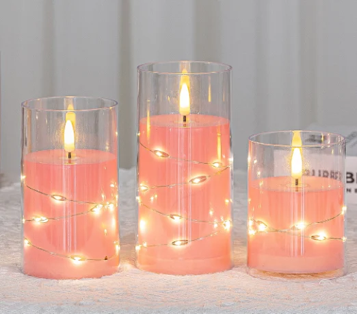 Fairy-Light Cup-Wax LED Pillar Candle, model TRL-030A
